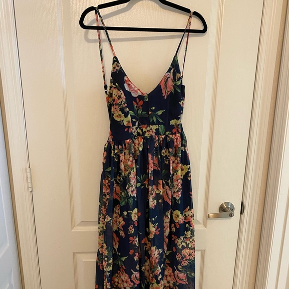 Pink Lily Maxi Navy Floral Dress - Picture 1 of 6